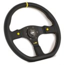 Luisi Stealth Corsa HP Sportlenkrad Leder schwarz / gelb leicht geschüsselt & TÜV Prüfbericht